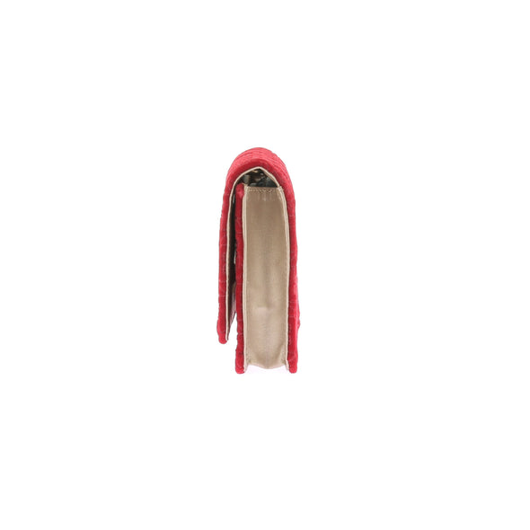 Pochette en velours rouge