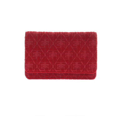 Pochette en velours rouge