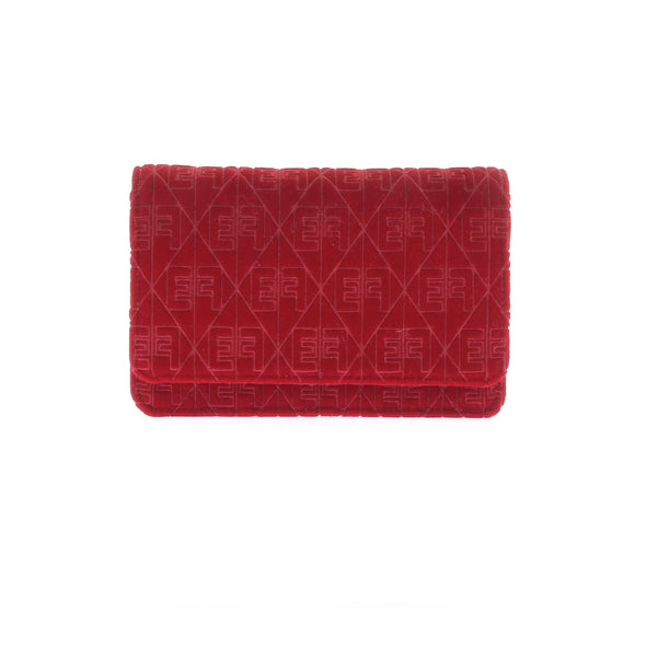 Pochette en velours rouge