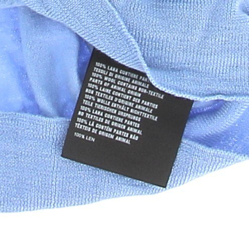 Polo bleu en laine à manches longues
