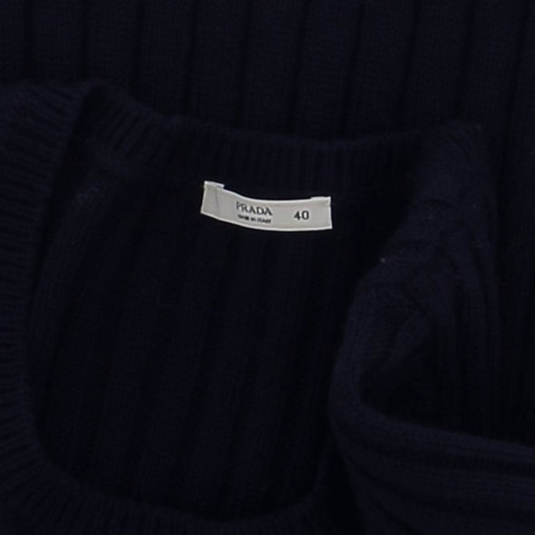 Robe marine en mélange de laine et soie