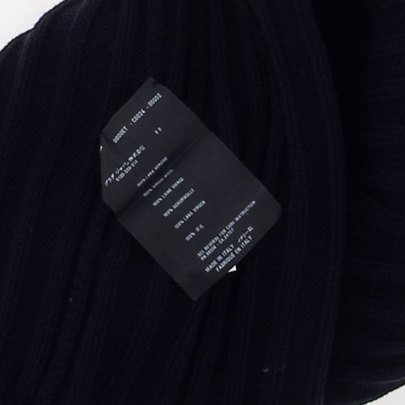 Robe marine en mélange de laine et soie