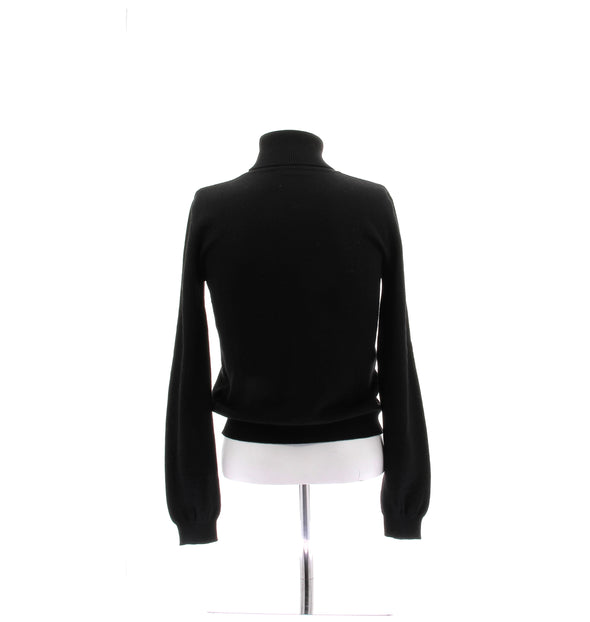 Pull noir en laine à strass