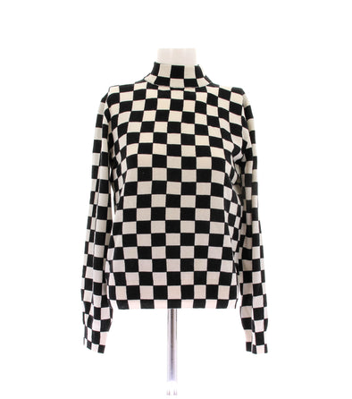 Pull damier en laine
