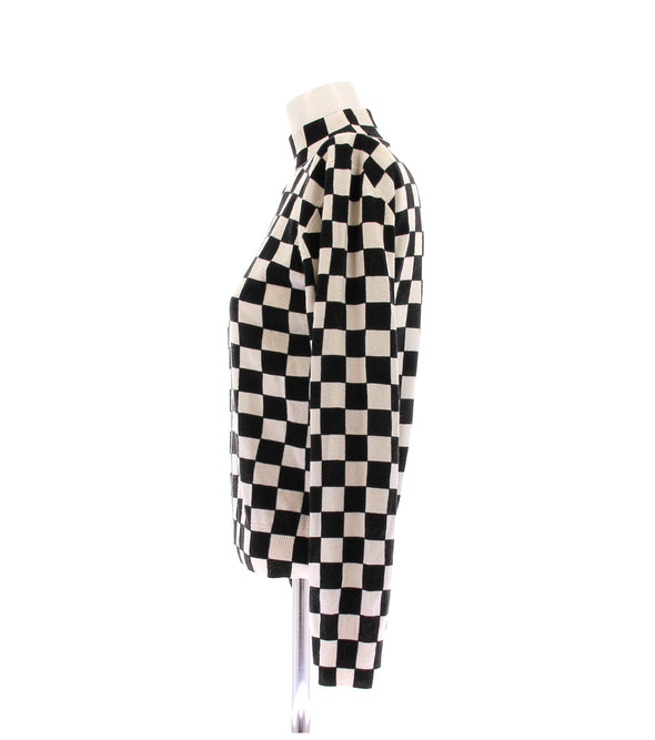 Pull damier en laine