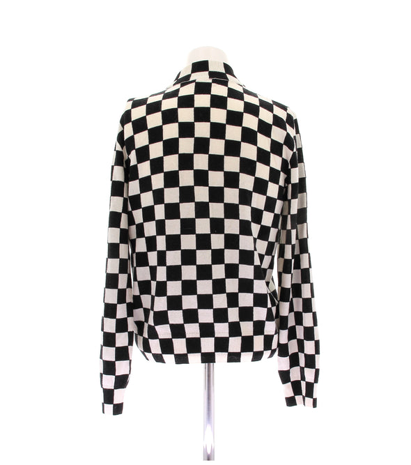 Pull damier en laine