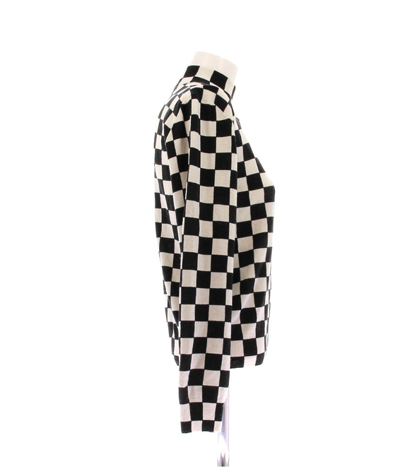 Pull damier en laine