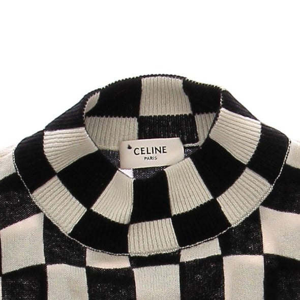 Pull damier en laine