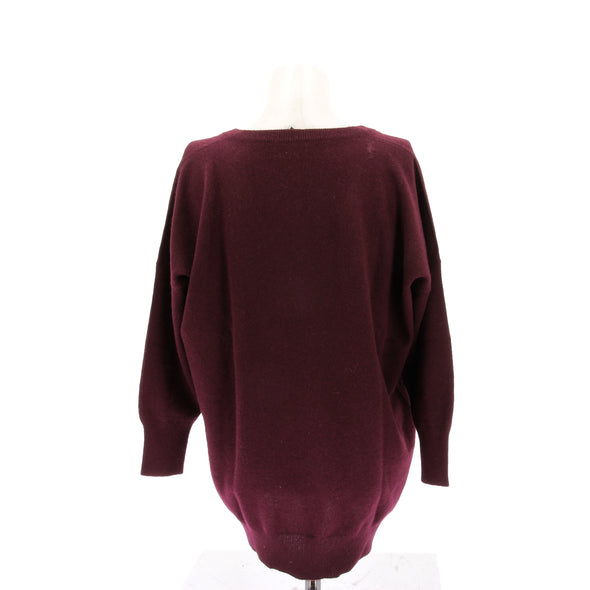 Pull en cachemire bordeaux