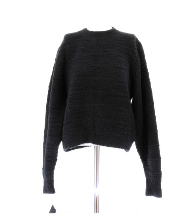 Pull noir en mélange de laine et cachemire