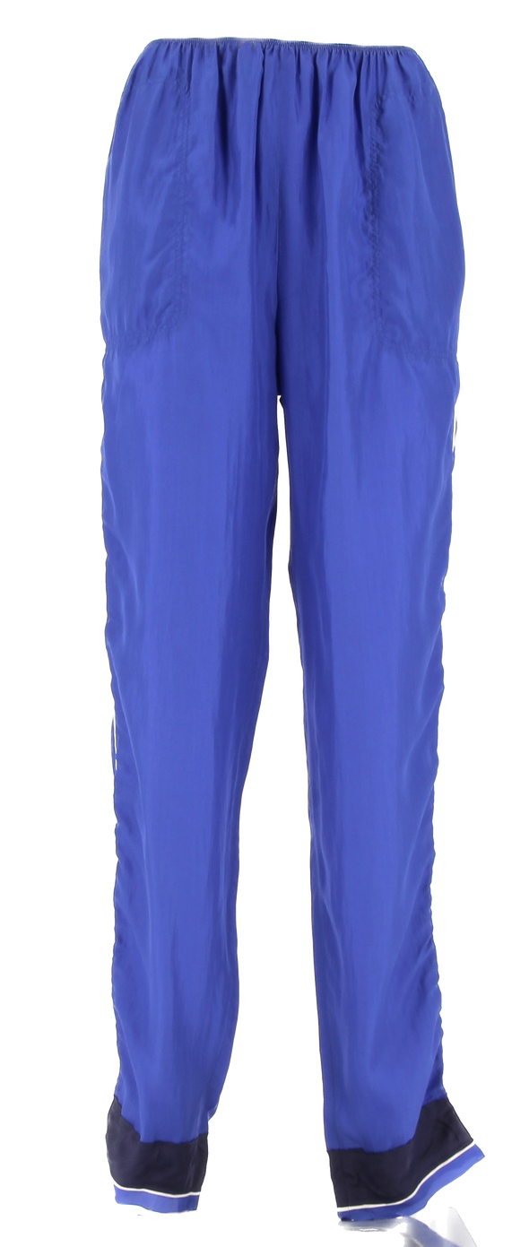 Pantalon fluide en soie bleue