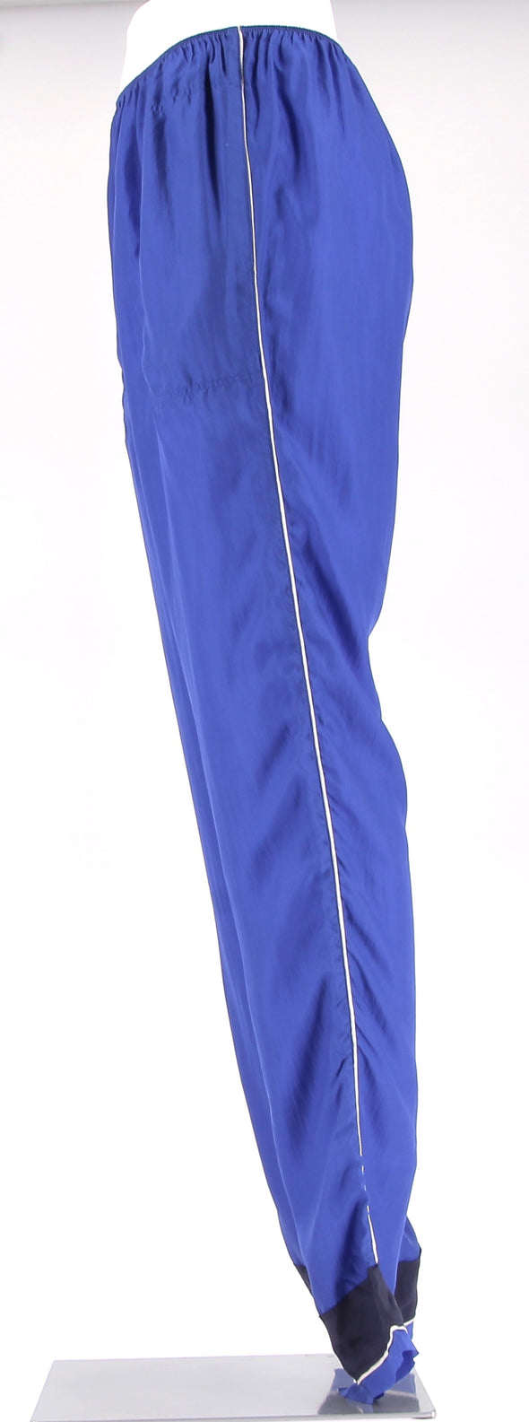 Pantalon fluide en soie bleue