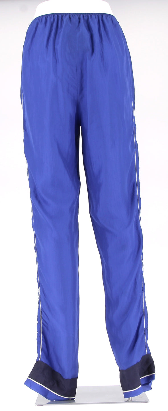 Pantalon fluide en soie bleue