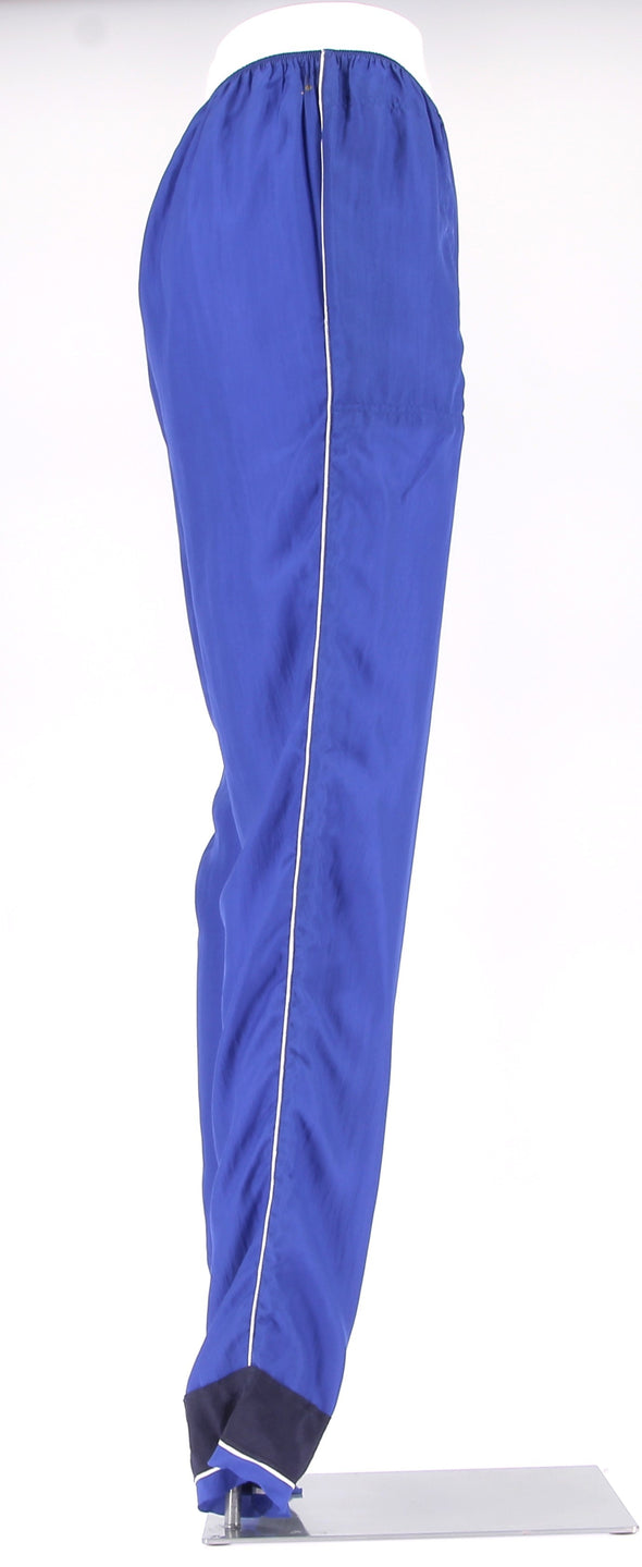 Pantalon fluide en soie bleue