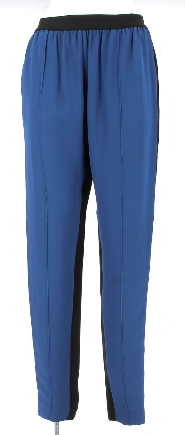 Pantalon fluide en soie bi-colore