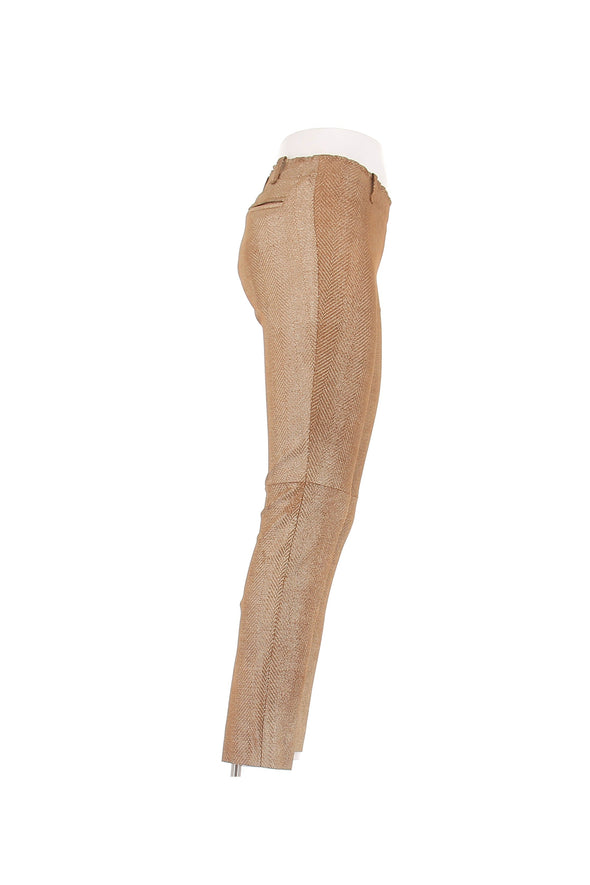 Pantalon en cuir doré