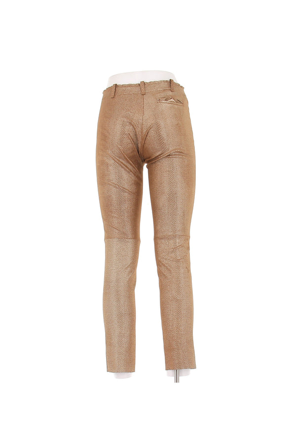 Pantalon en cuir doré