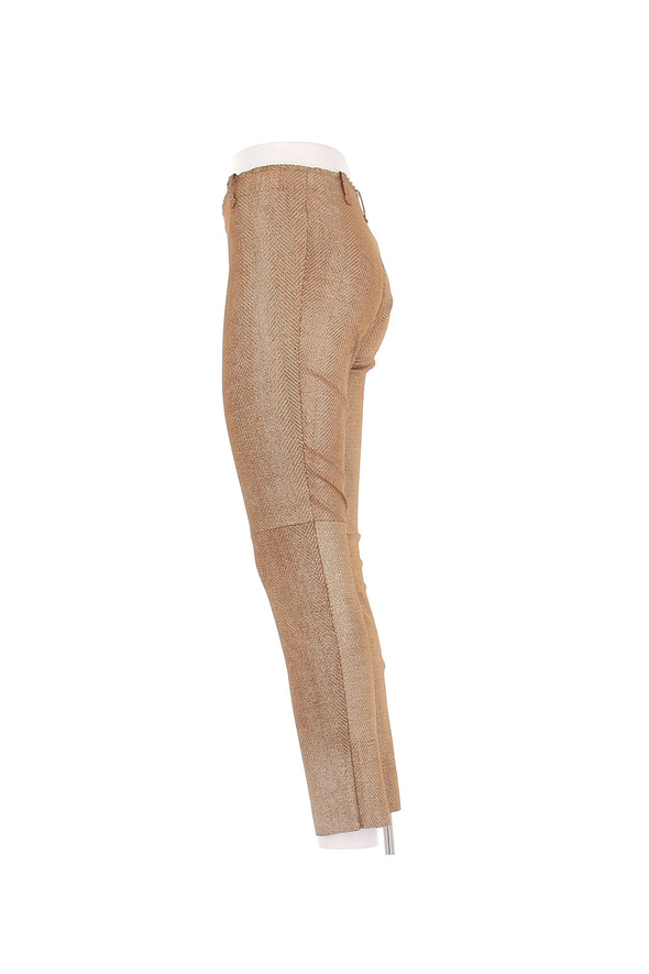 Pantalon en cuir doré