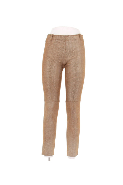 Pantalon en cuir doré