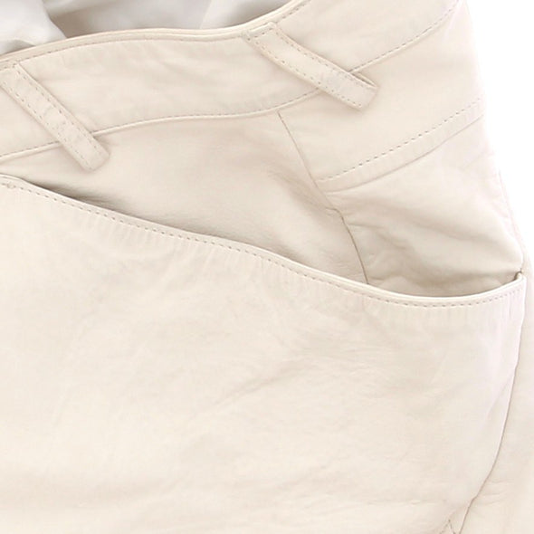 Pantalon en cuir blanc