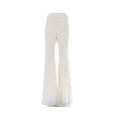 Pantalon évasé crème