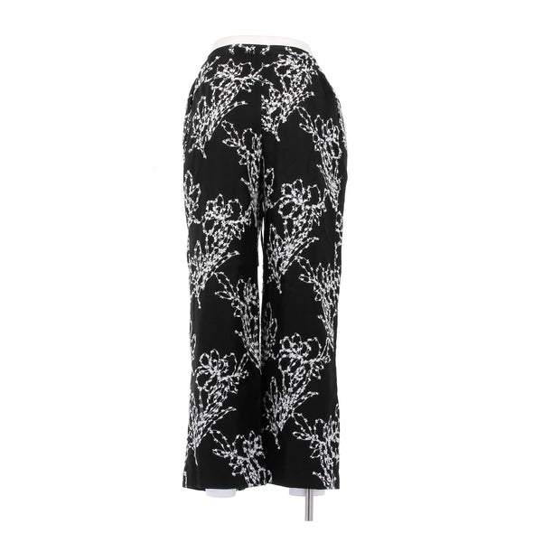 Pantalon "Markos" noir brodé en soie