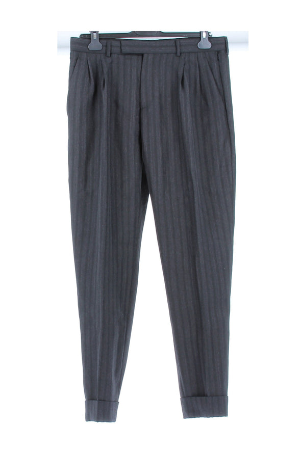 Pantalon rayé en laine
