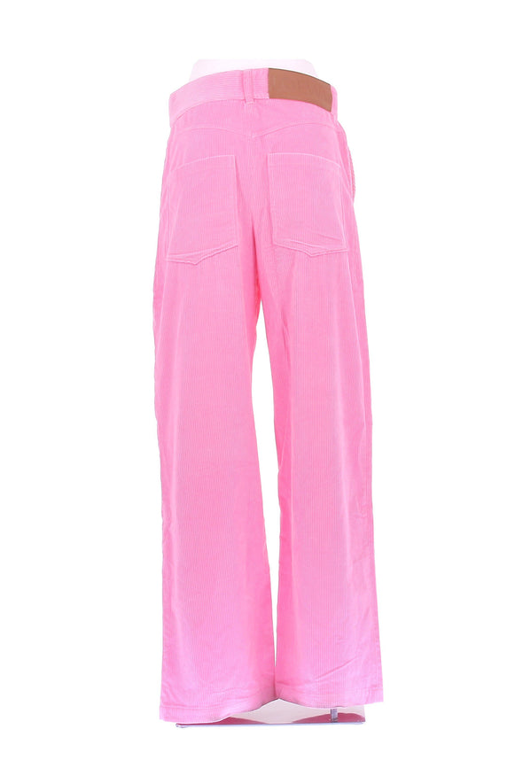 Pantalon en velours rose