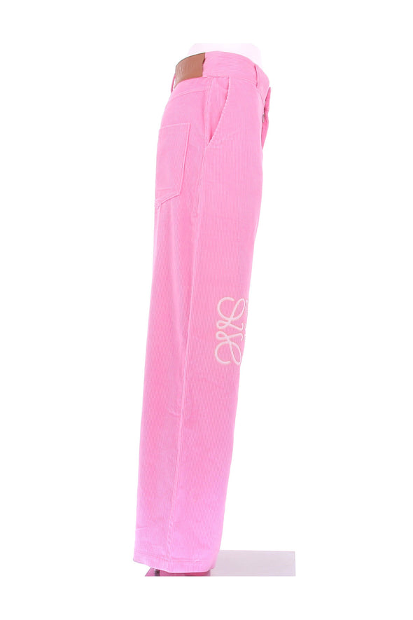 Pantalon en velours rose