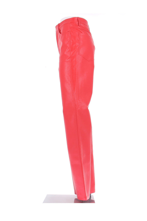 Pantalon en simili cuir rouge