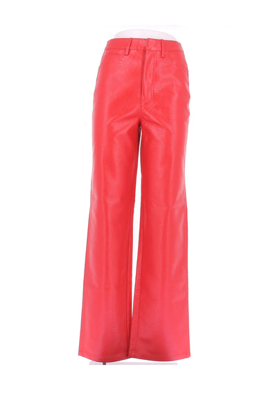 Pantalon en simili cuir rouge