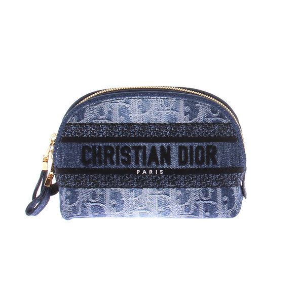 Trousse en denim bleu