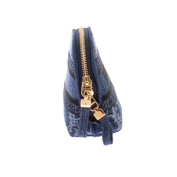 Trousse en denim bleu