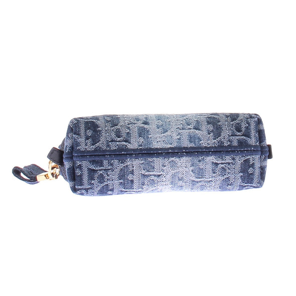 Trousse en denim bleu