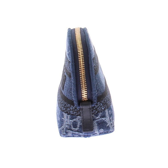 Trousse en denim bleu