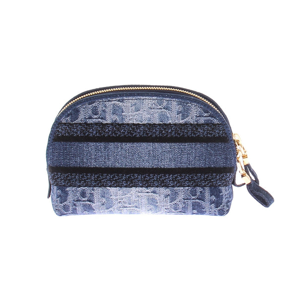 Trousse en denim bleu