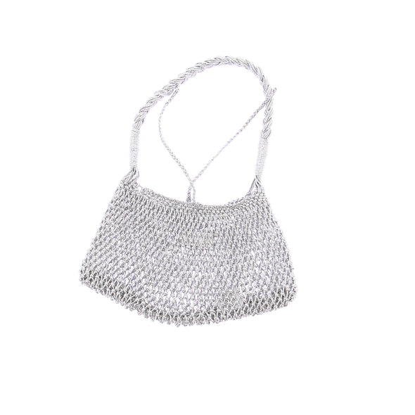 Petit sac à main argenté