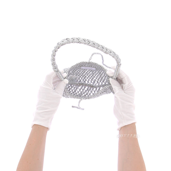 Petit sac à main argenté