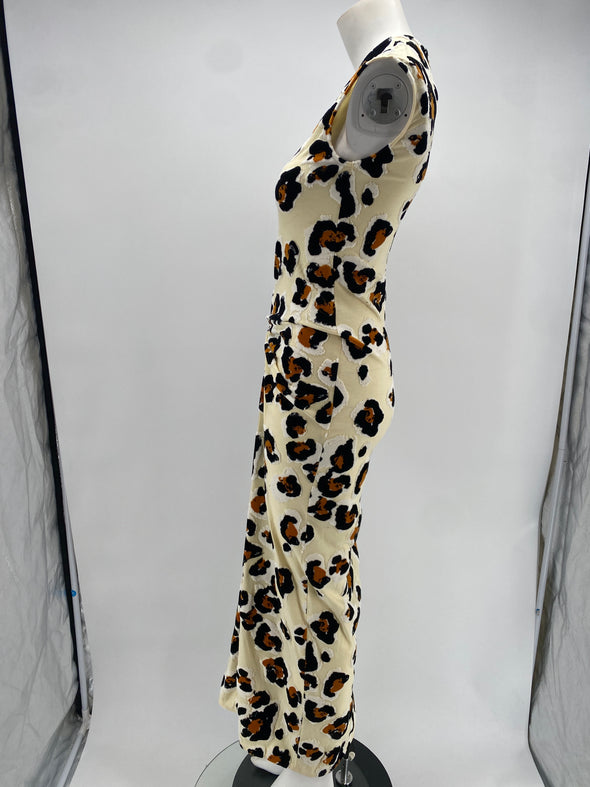 Robe écru léopard