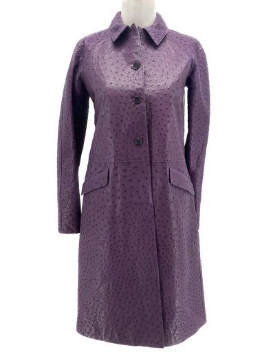 Manteau en autruche violet