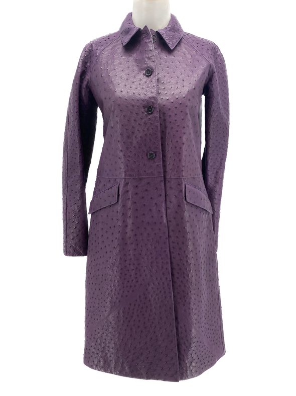 Manteau en autruche violet