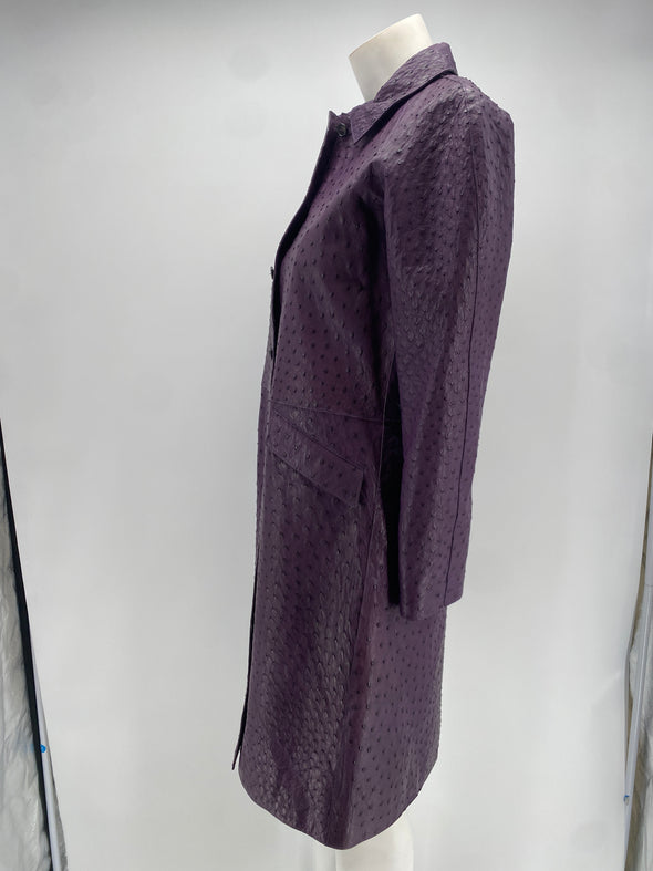 Manteau en autruche violet