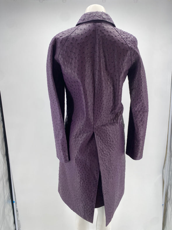 Manteau en autruche violet