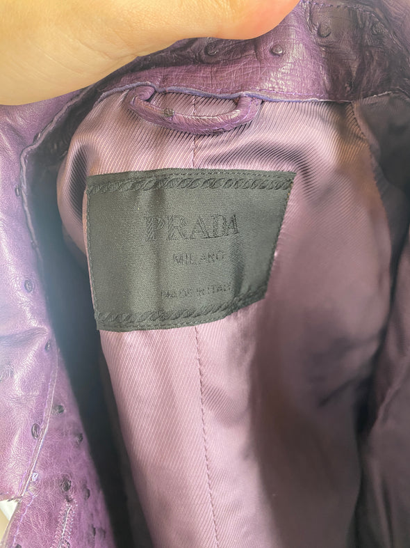 Manteau en autruche violet