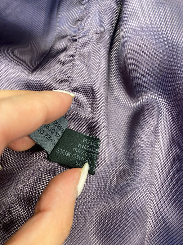 Manteau en autruche violet