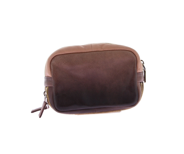 Pochette en cuir marron avec nœud Fiocco Bow
