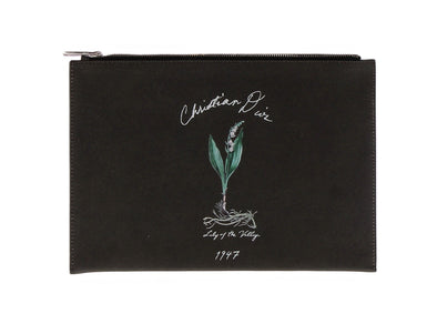 Pochette invitation en cuir noir