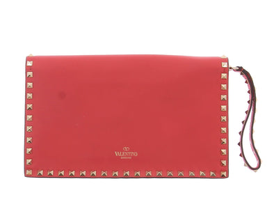 Pochette en cuir rouge "Rockstud"