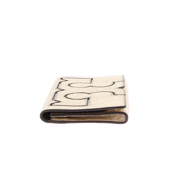 Pochette en cuir doré