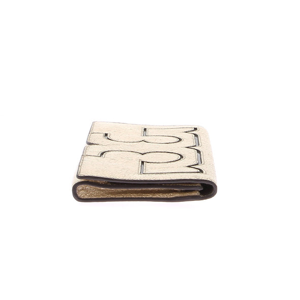Pochette en cuir doré